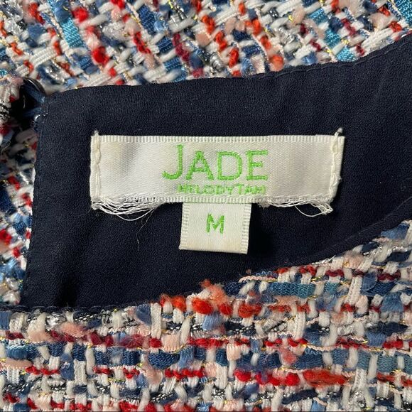 Jade Melody Tam Tweed Ruffle Multi Color Top Blouse Shirt - Picture 14 of 14